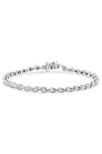 1/10 Cttw Round-Cut Diamond Pear Link 7.25" Bracelet